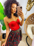 Top a corpetto Rosso