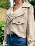 Giacca in eco pelle beige