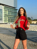 Maglione con renna Rosso