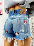 Short Levi’s Vintage stampa topolina con strappi