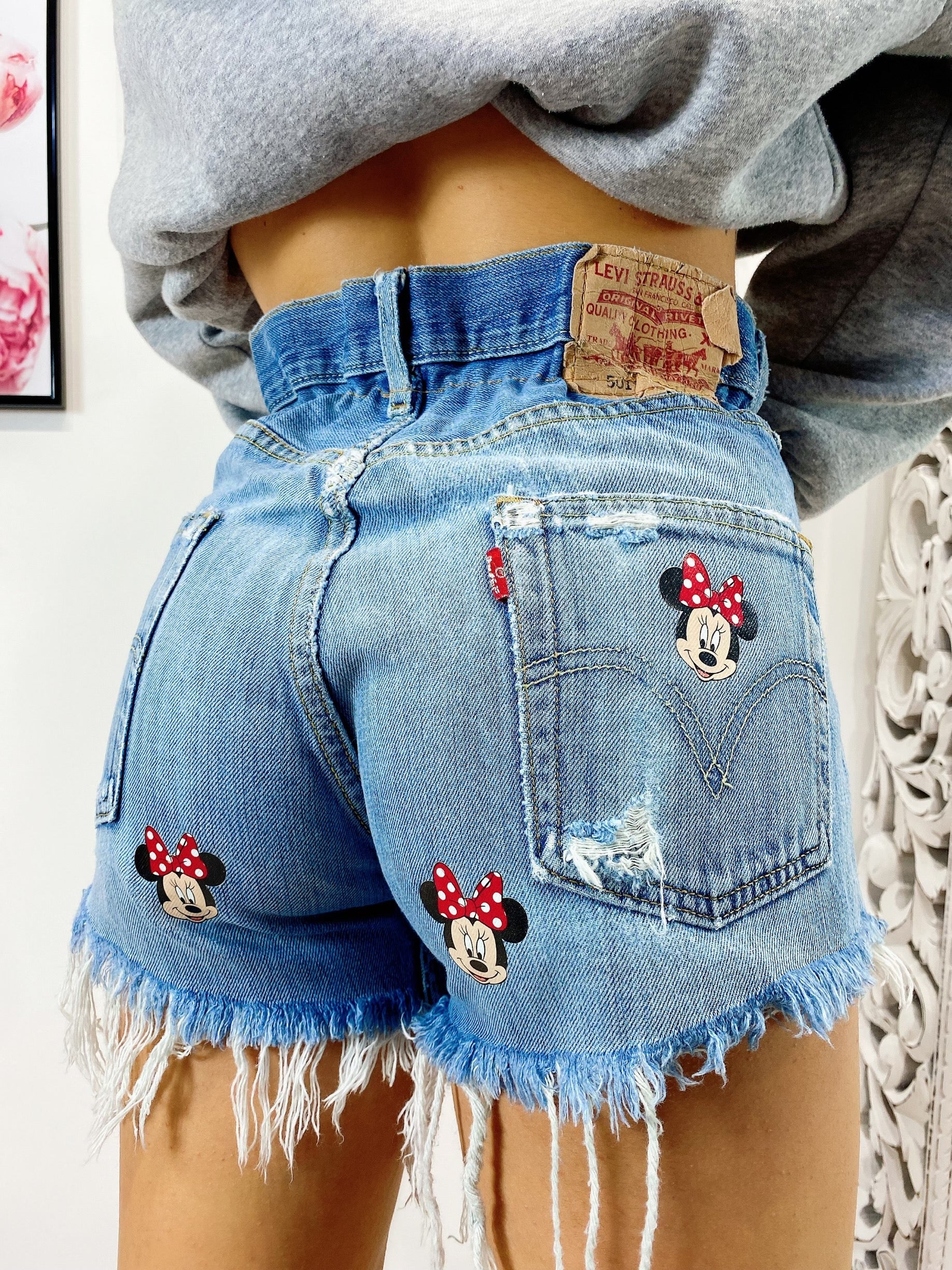 Short Levi’s Vintage stampa topolina con strappi