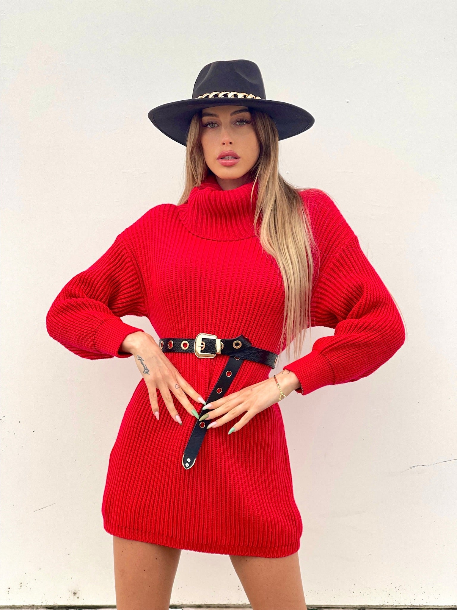 Maxi maglione rosso