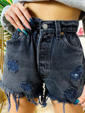 Short Levi’s Vintage Nero con Borchie sfrangiato
