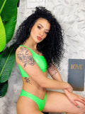 Bikini in vinile monospalla due pezzi