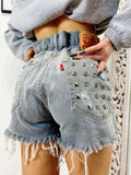 Short Levi’s Vintage con Borchie bagno grigio