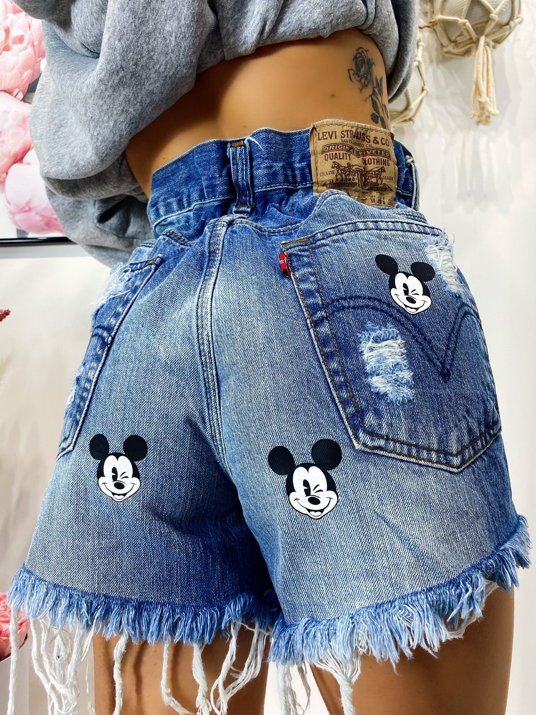 Short Levi’s Vintage con stampa topolino bagno medio