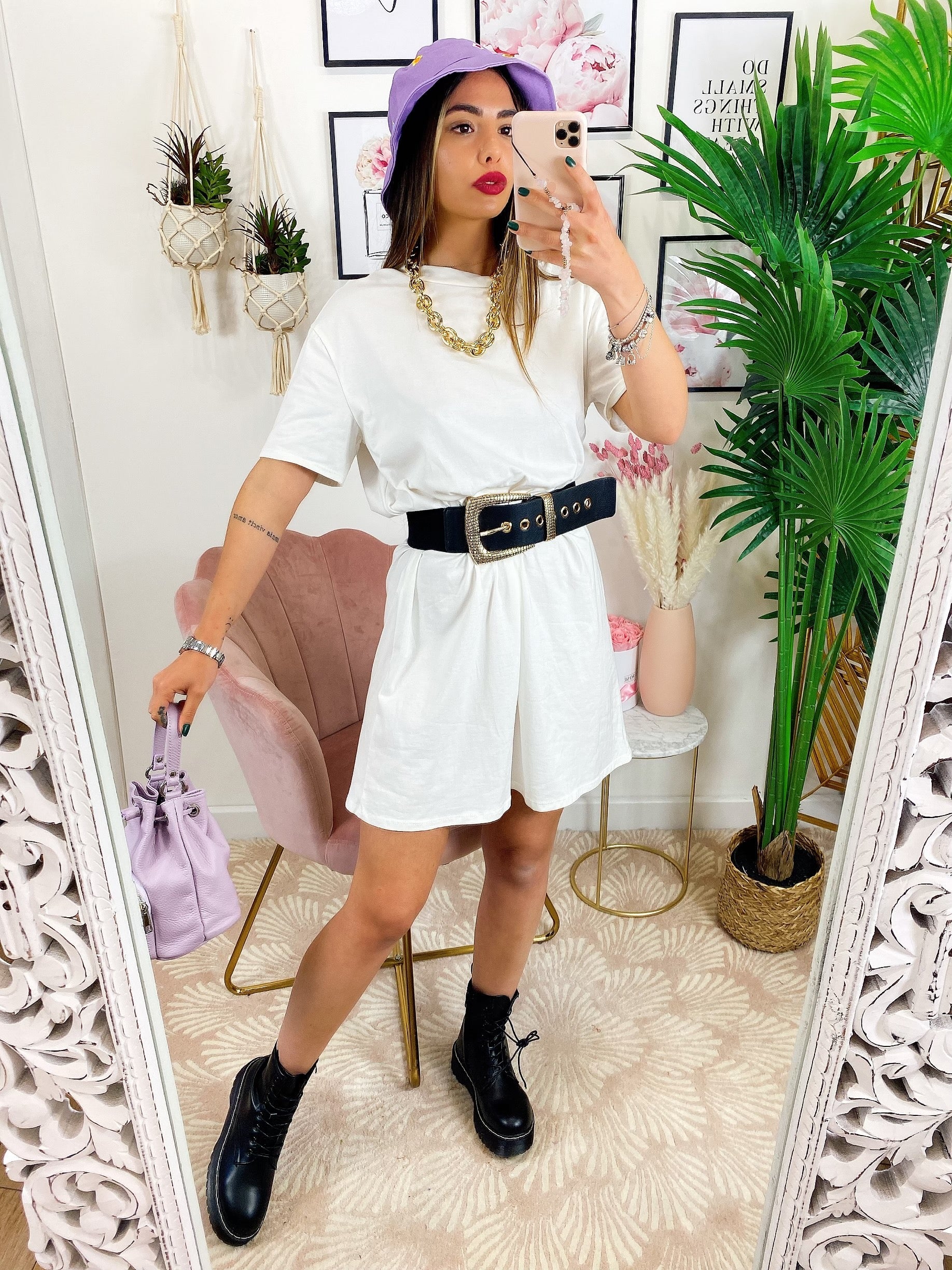 Maxi maglia con catena argento