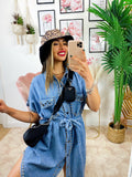 Abito jeans con borchie