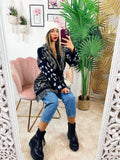 Cardigan con frange base nero