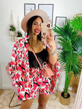 Completo giacca e pantalone cuori Rosa