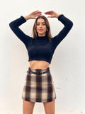 Gonna in tweed check brown