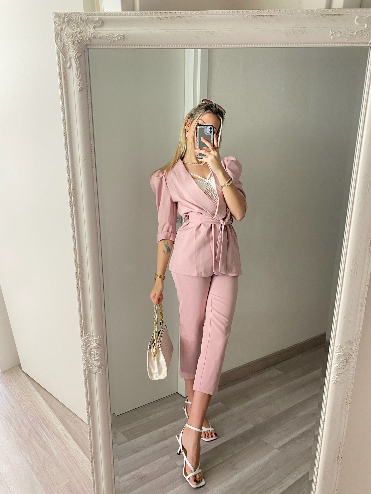 Completo giacca e pantalone cipria