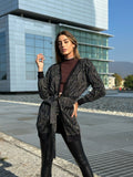 Cardigan in lurex zebrato nero