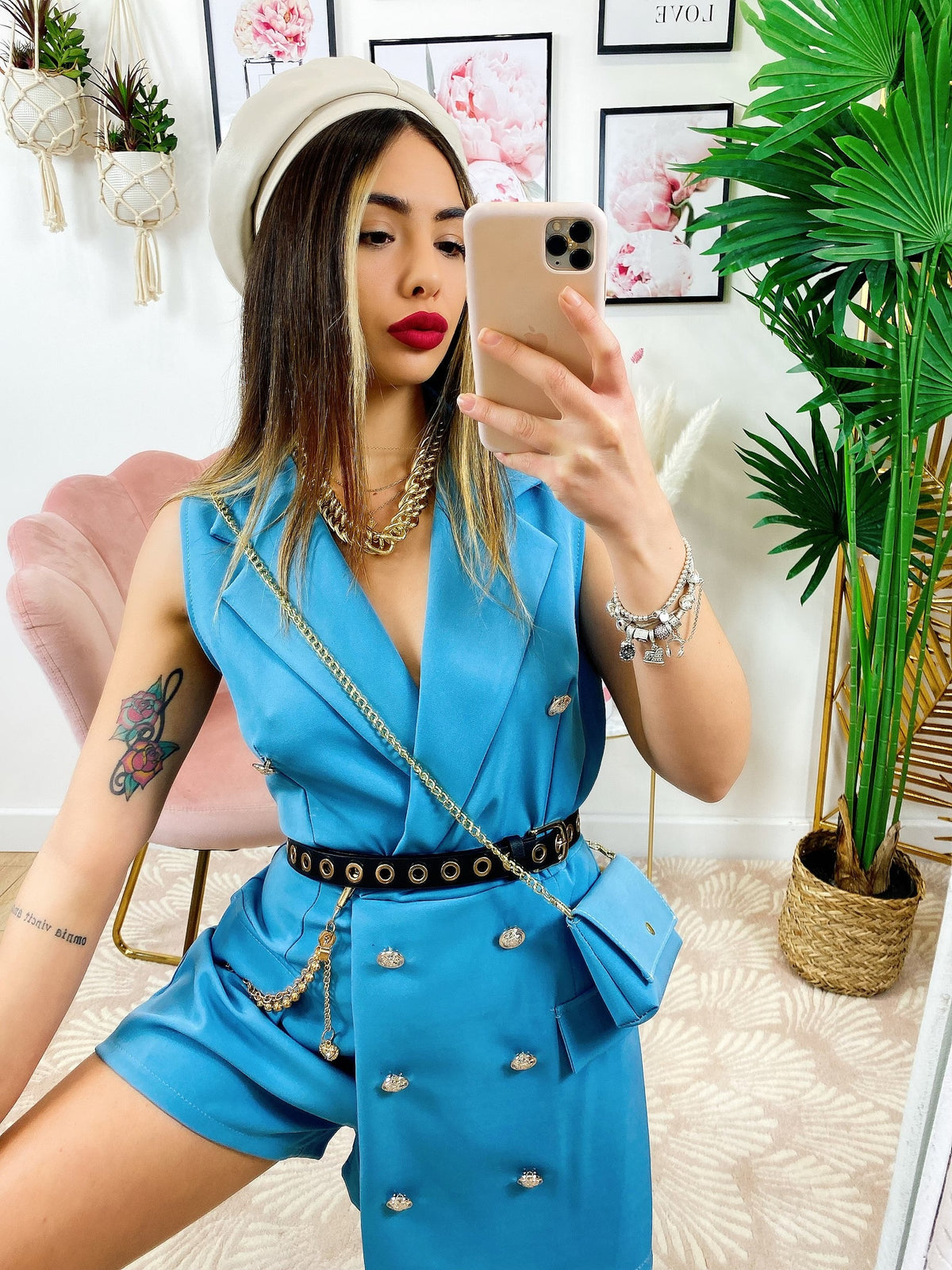 Tutina a Blazer con borsetta carta da zucchero