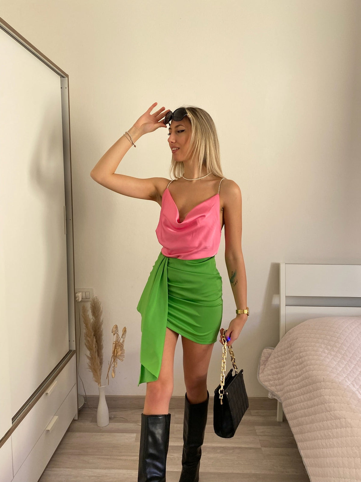 Gonna con fusciacca verde