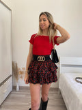 Top plissettano rosso