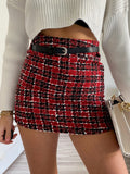 Gonna in tweed rossa