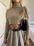 Maglione crop beige