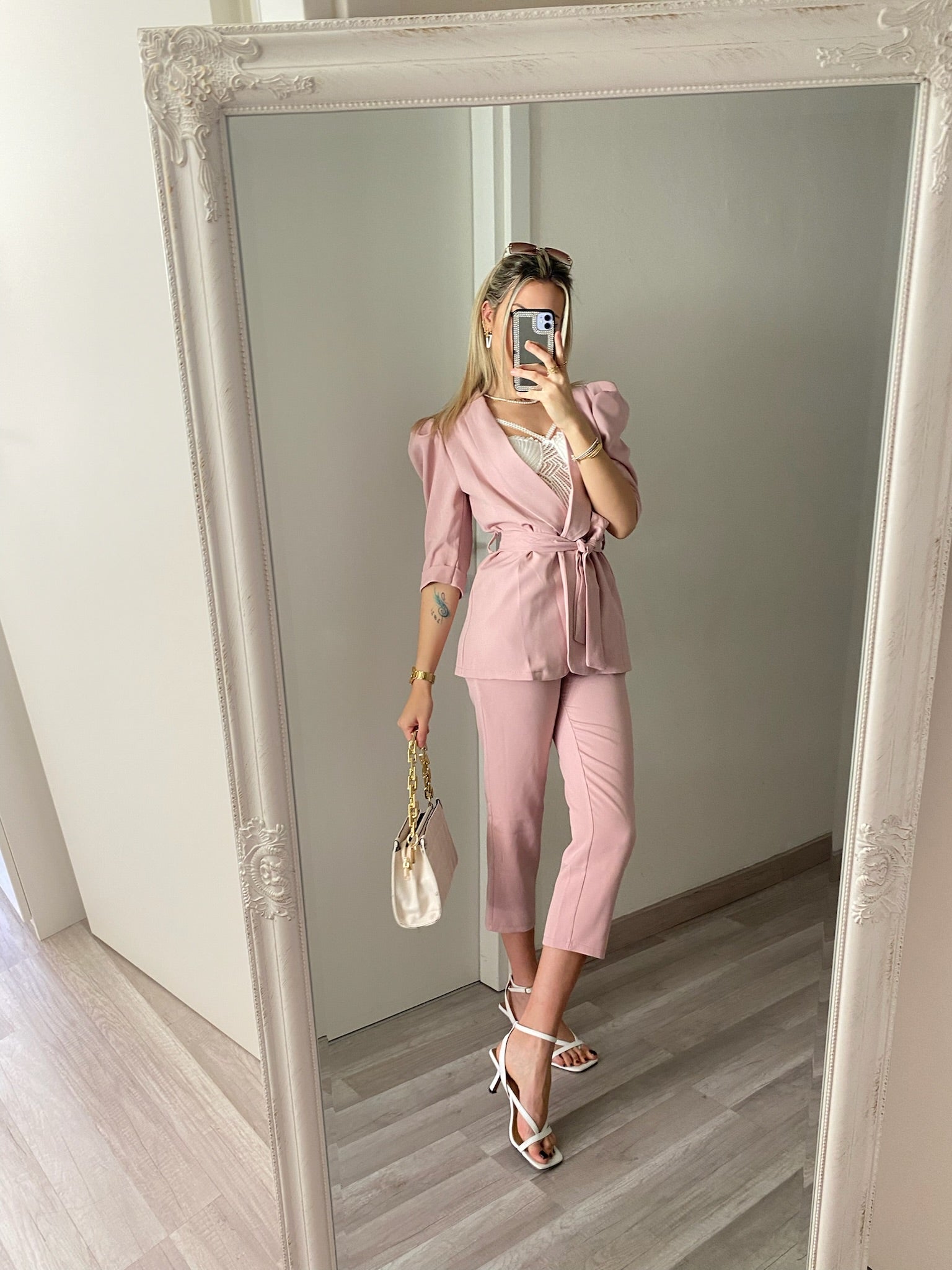 Completo giacca e pantalone cipria