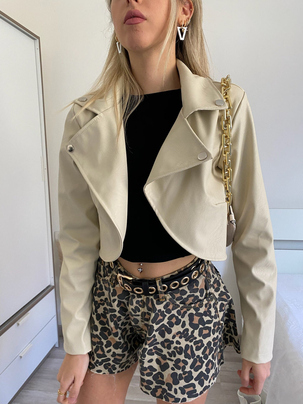 Giacchino beige crop