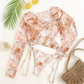 Bikini tre pezzi sfumato pesca compresa t-shirt