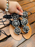 Infradito Con strass grandi nere