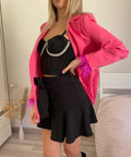 Giacca con piume Fuxia