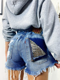 Short Levi’s Vintage bagno scuro con borchie
