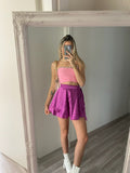 Top rosa con strass