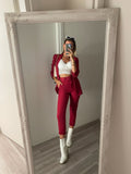 Completo giacca e pantalone ciliegia