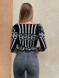 Maglione crop Bianco e nero