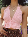 Top Crochet Rosa