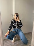 Cardigan animalier nero