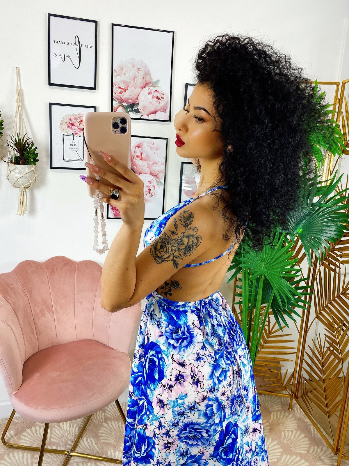 Dress Afrodite fiori celesti e lilla