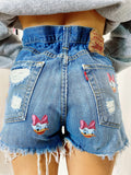 Short Levi’s Vintage con stampa Paperina sfrangiato
