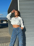 T-shirt più felpa crop bianco