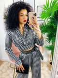 Completo pantalone e bluse  pied de poule