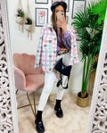 Giacca a quadri Rosa lilla