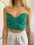 Corpino verde con strass
