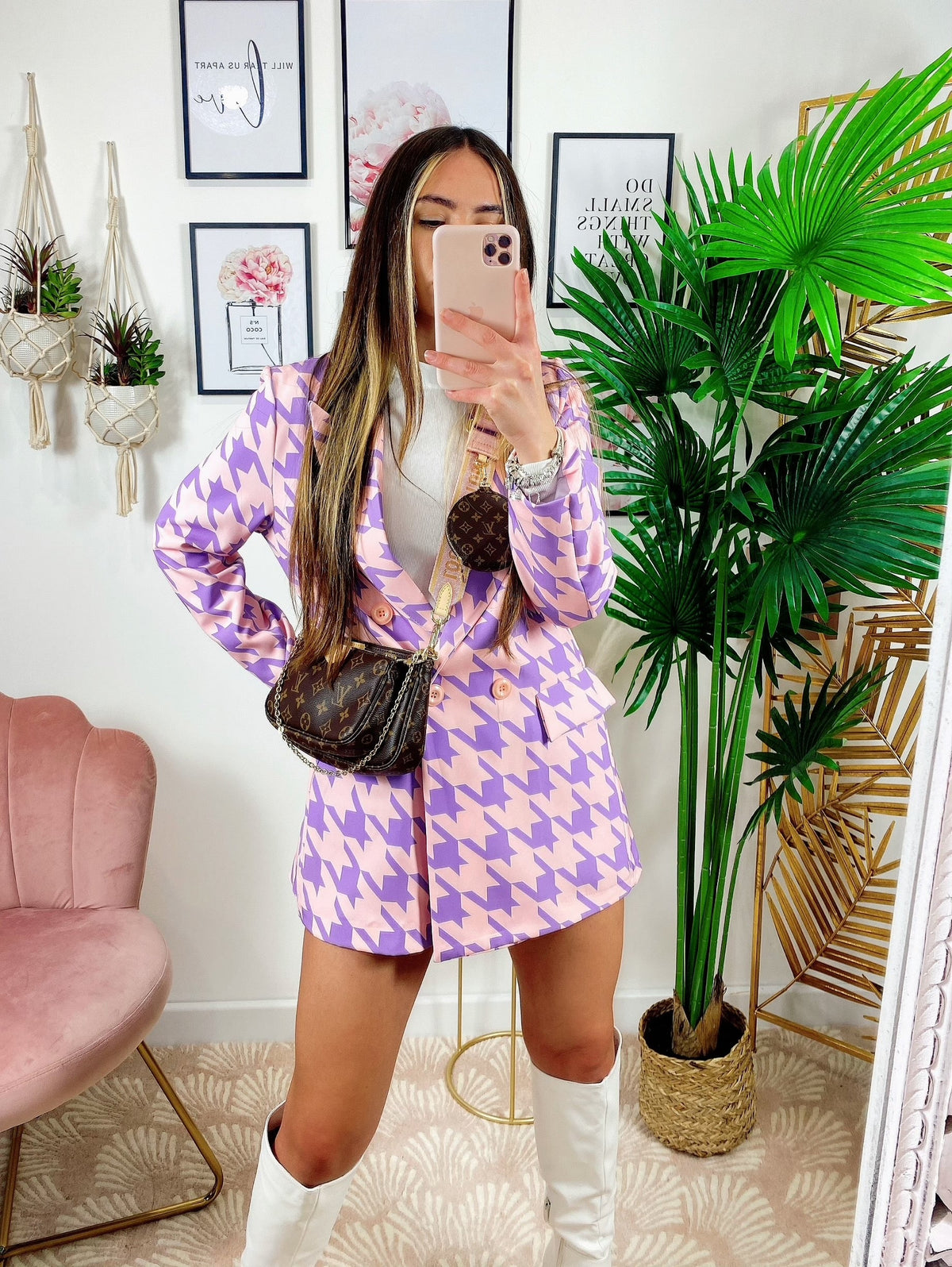Completo giacca e Short pied de poule Lilla