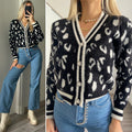 Cardigan animalier nero