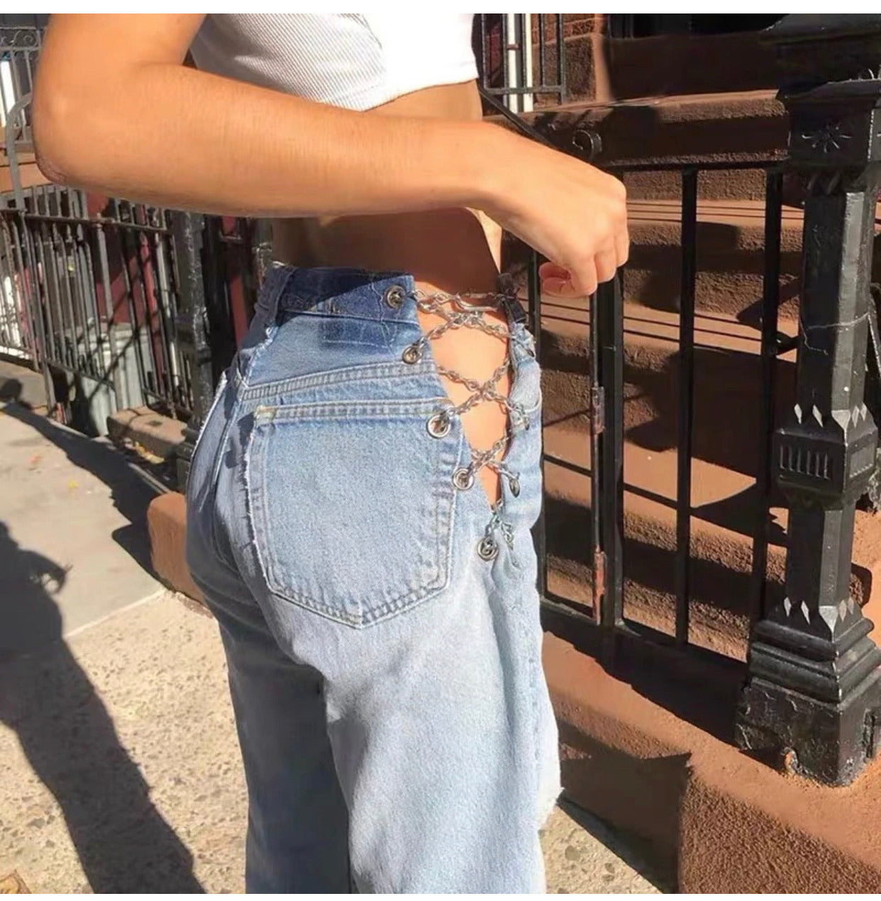 Jeans con catene