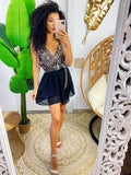 Tutina con paillettes nera