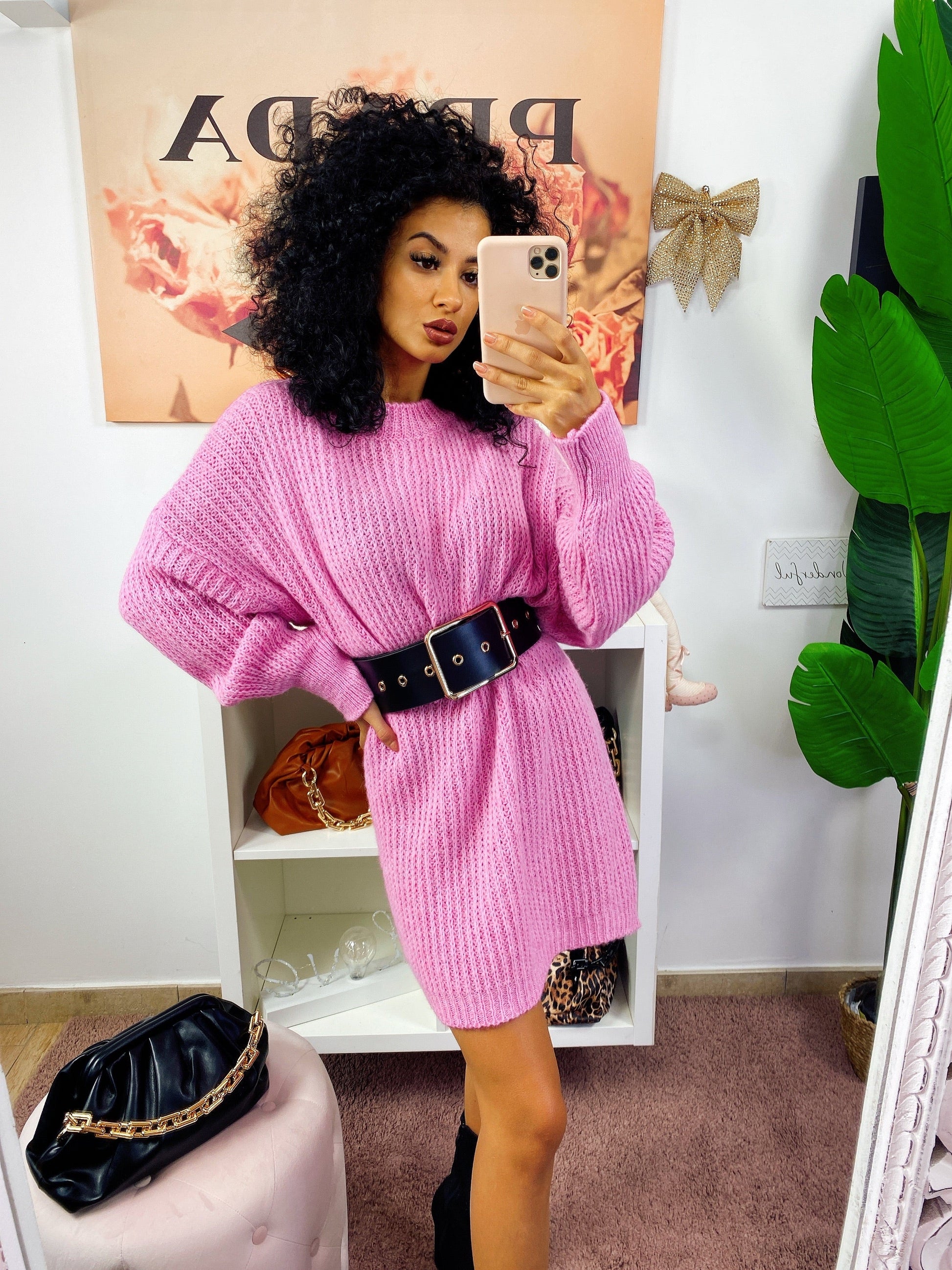 Abito in maglia Rosa Barbie