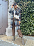 Pantalone in ecopelle marrone