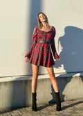 Abito scozzese base rosso