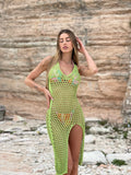 Abito in lurex midi verde
