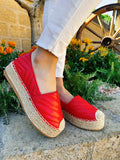 Espadrillas in eco-pelle rosse