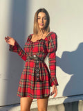 Abito scozzese base rosso