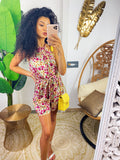 Tutina in raso con fiori base bianca